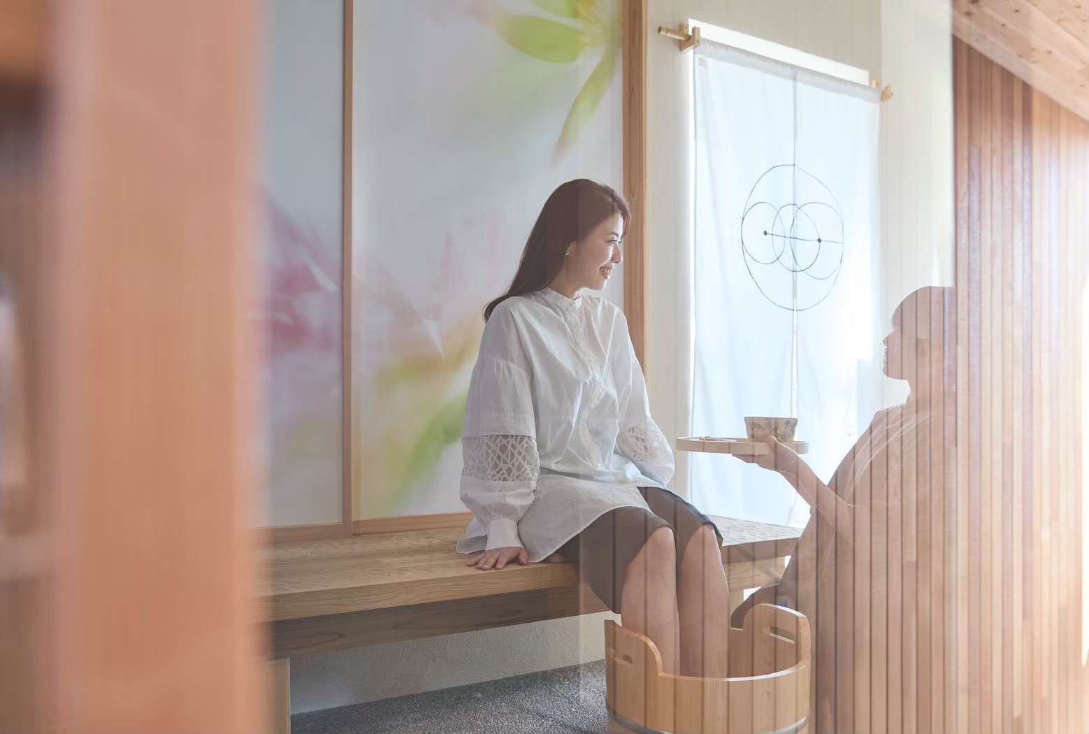 Woman Enjoying Footbath